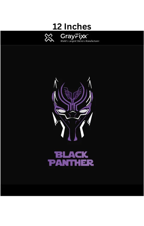 Black Panther Visor Sticker | Made In Premium Gloss Vinyl With FPF(Fade Protection Film), Waterproof, Pack Of 1